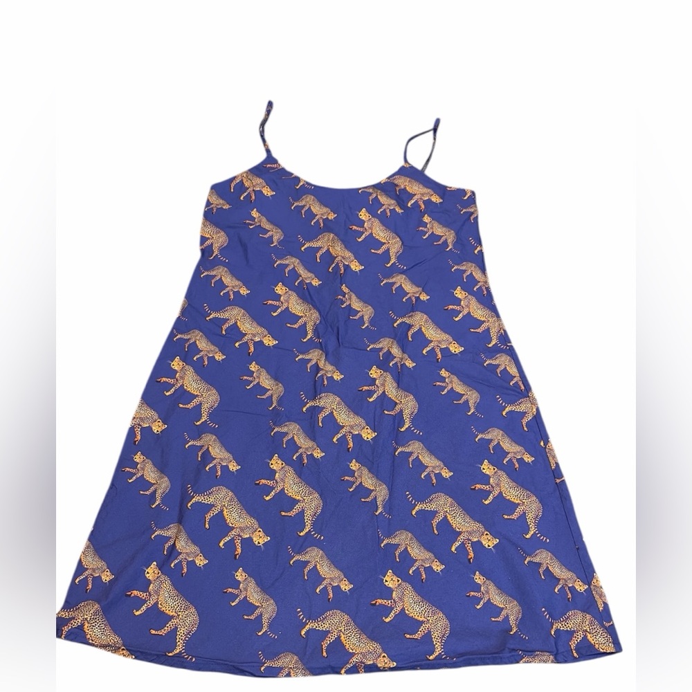 Woodstock Laundry Blue Cheetah Print Chemise Nighty Slip Dress Size M NWT - Picture 3 of 5